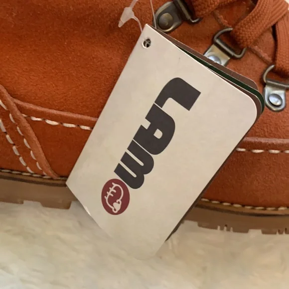 Lamo Taylor Burnt Orange Suede Faux Fur Lace Up Winter Boots Sz 9 - Picture 9 of 10